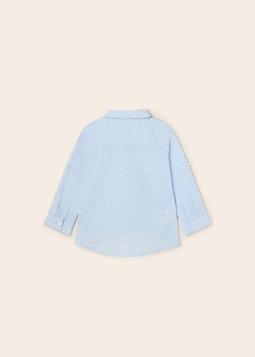 Mayoral hosszú ujjú kék pamutvászon ing fiúknak