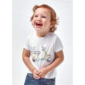 Mayoral fehér pamut rövid ujjú fiú póló 1004