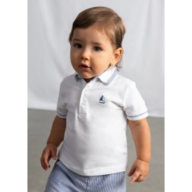 Mayoral fehér rövid ujjú galléros fiú felső 