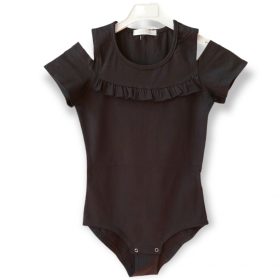 Chipi Chips fekete rövid ujjú body 