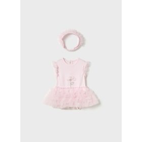 Mayoral rózsaszín tüllös ruha és fejpánt lány szett