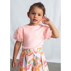 Mayoral púder színű tüllös lány rövid ujjú felső