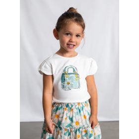 Mayoral lány fehér póló türkiz nyomott mintával