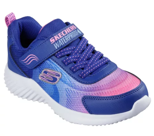 Skechers kék-rózsaszín csillogós vízálló lány sportcipő