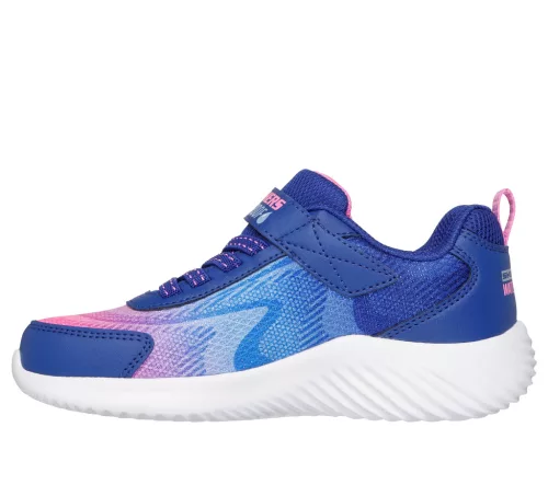 Skechers kék-rózsaszín csillogós vízálló lány sportcipő