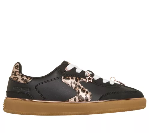 Skechers Hotspot fekete leopárd mintás lány cipő