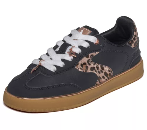 Skechers Hotspot fekete leopárd mintás lány cipő