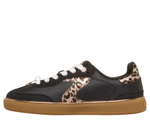 Skechers Hotspot fekete leopárd mintás lány cipő