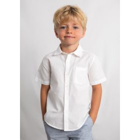 Mayoral fehér színű rövid ujjú lenvászon fiú ing 