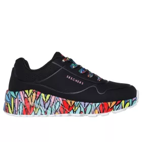 Skechers UNO Lite-Subtle Love fekete gyerekcipő