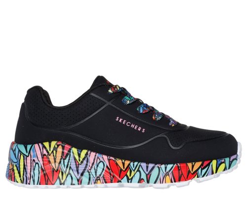 Skechers UNO Lite-Subtle Love fekete gyerekcipő