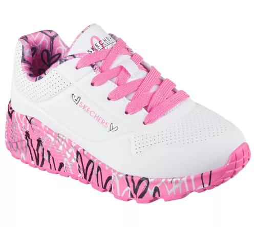 Skechers Lovely Luv fűzős spotos lány cipő