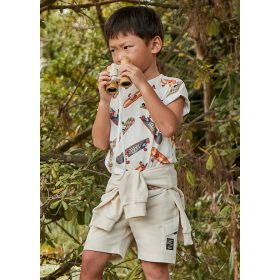 Mayoral bézs színű cargo fiú rövidnadrág