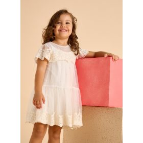 Mayoral ekrü színű tüll alkalmi lány ruha