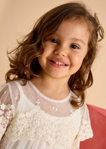 Mayoral ekrü színű tüll alkalmi lány ruha