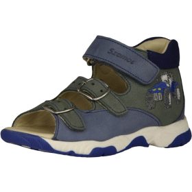   Szamos Kölyök kék-szürke 3 ponton záródó fiú szandál