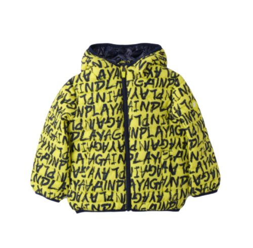 Ido átmeneti gyerekruha neon színű kapucnis fiú kabát