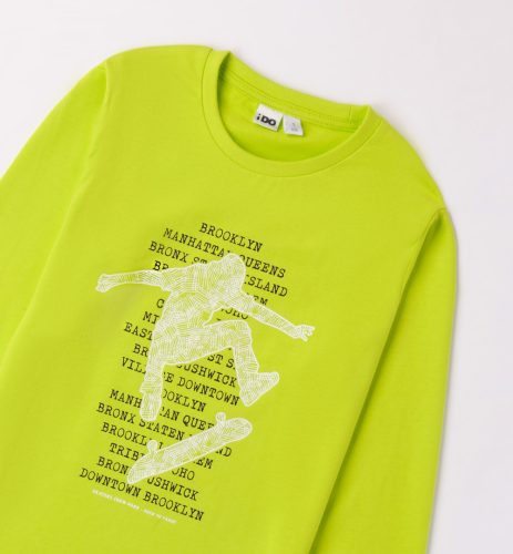 Ido neonzöld pamut hosszú ujjú fiú felső