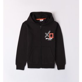 Ido fekete kapucnis pamut fiú felső