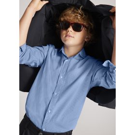 Mayoral kék apró mintás fiú hosszú ujjú ing