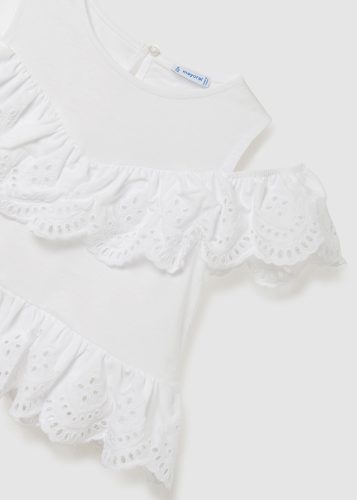Mayoral fehér hímzett motívumokkal díszített felső lányoknak 