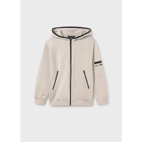 Mayoral drapp színű kapucnis fiú kardigán