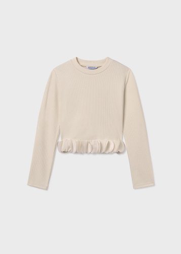 Mayoral bézs színű bordázott hosszú ujjú lány felső