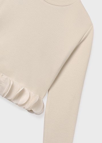Mayoral bézs színű bordázott hosszú ujjú lány felső
