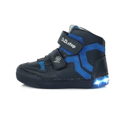 D.D.step sötétkék led  sarkú gyerek cipő A068-577