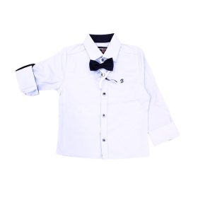 Fehér hosszú ujjú fehér ing nyakkendővel