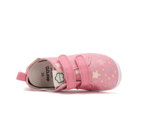 D.D.Step barefoot rózsaszín lány vászoncipő