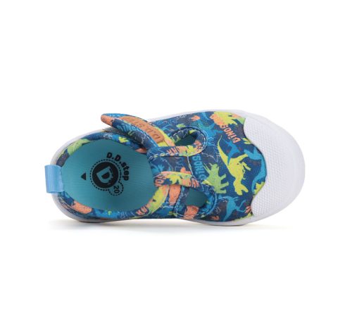 D.D.Step dinó mintás tépőzáras fiú vászoncipő