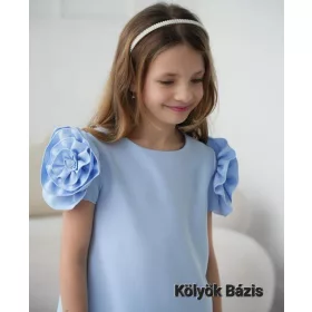 Kék színű virág mintás lány gyerekruha 