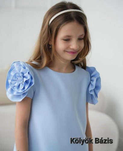 Kék színű virág mintás lány gyerekruha 