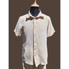 Chipi Chips bézs színű lenge rövid ujjú fiú ing