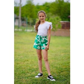 Chipi Chips zöld virág mintás lány rövidnadrág 