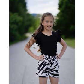 Chipi Chips feket-drapp mintás lány lenge rövidnadrág 