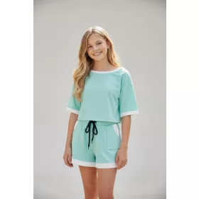   Chipi Chips mentazöld színű póló és rövidnadrág lány szett