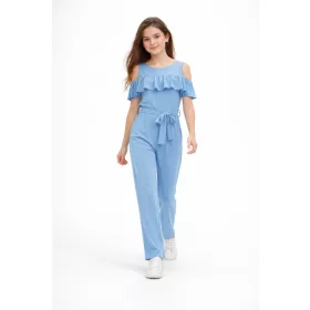 Chipi Chips kék színű fodros vállú lány overál 