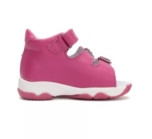 D.D.step lány pink tépőzáras csatos bőr szandál