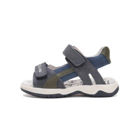 D.D.Step sötétkék bőr 2 tépőzáras fiú szandál 