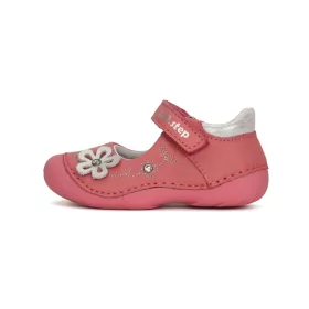 D.D.step pink virágos bőr balerina lány cipő