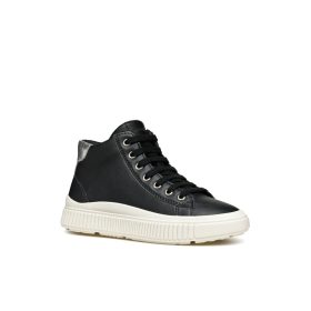 Geox magasszárú lány fekete fűzős sneaker 