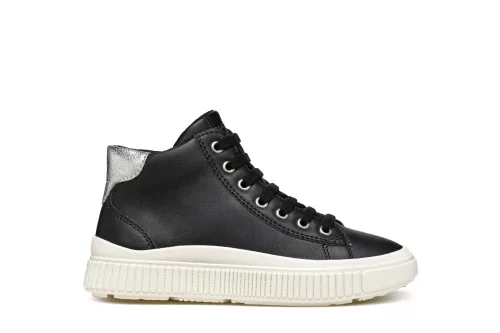 Geox magasszárú lány fekete fűzős sneaker 