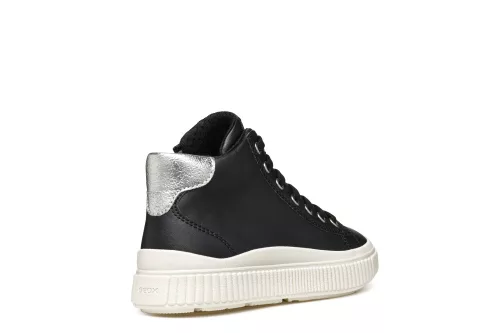 Geox magasszárú lány fekete fűzős sneaker 