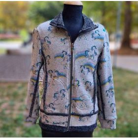 Unikornis mintás lány cipzáros kardigán 