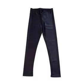 Sötétkék színű bőr hatású lány leggings