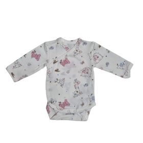 Elől patentos állat mintás hosszú ujjú lány body