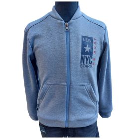 Kék színű bolyhos fiú kardigán