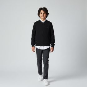 Fekete színű elegáns fiú kardigán